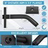Lounsweer Black Shower Arm Flange Stainless Steel Wall Mount-1