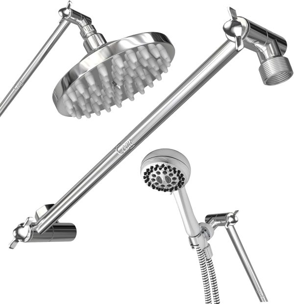 Shower Arm Extender Coeur Designs Chrome 16 Inch-5