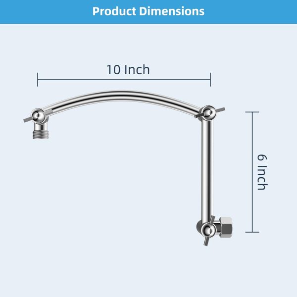 Hibbent Shower Arm Extension Adjustable Height Chrome Finish-5