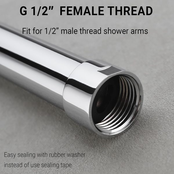 HOMYEP Shower Arm Extender Stainless Steel Chrome Finish-5