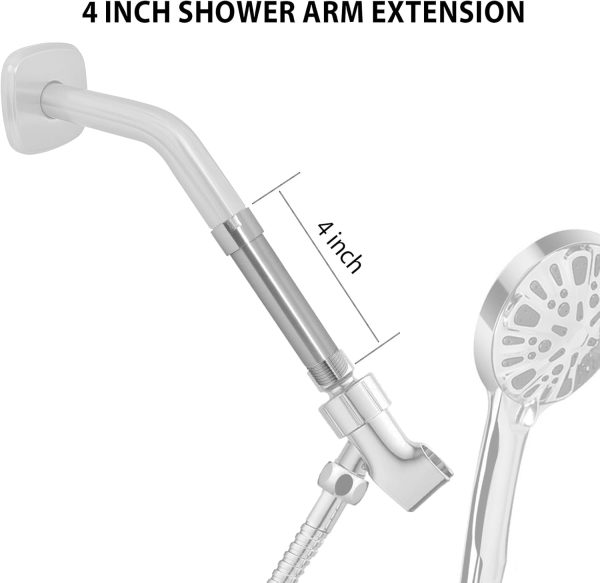 HOMYEP Shower Arm Extender Stainless Steel Chrome Finish-6