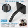 Lounsweer Black Shower Arm Flange Stainless Steel Wall Mount-2