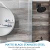 Lounsweer Black Shower Arm Flange Stainless Steel Wall Mount-6