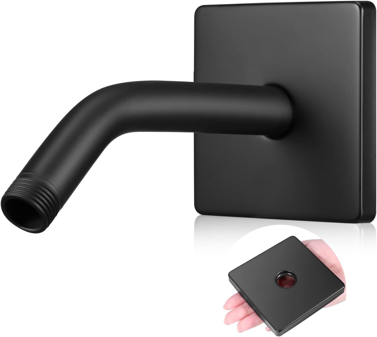 Installing Lounsweer Black Shower Arm Flange Stainless Steel Wall Mount on a bathroom wall