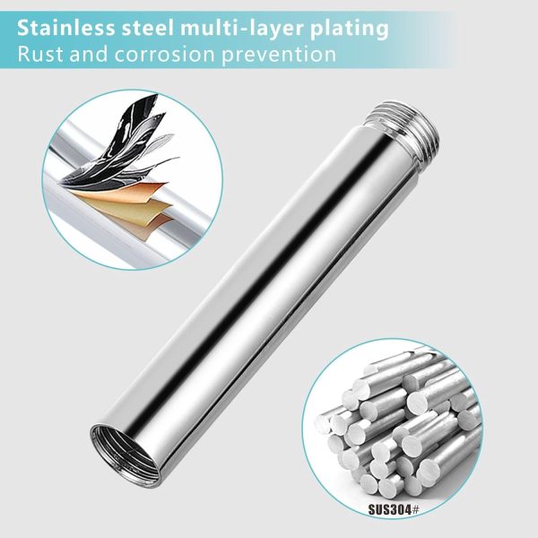 Nuodan Chrome Shower Arm 4‑10 Inch Stainless-2