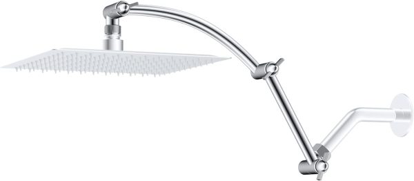 Hibbent Shower Arm Extension Adjustable Height Chrome Finish-0