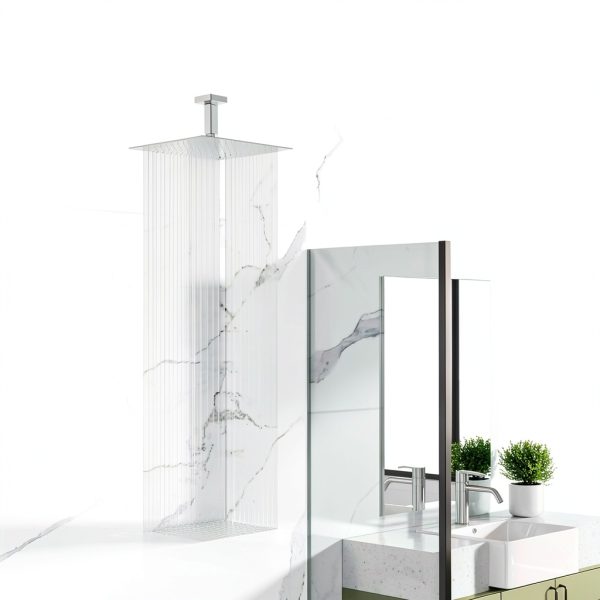 Lordear Ceiling Mount Shower Arm Stainless Steel Modern-6