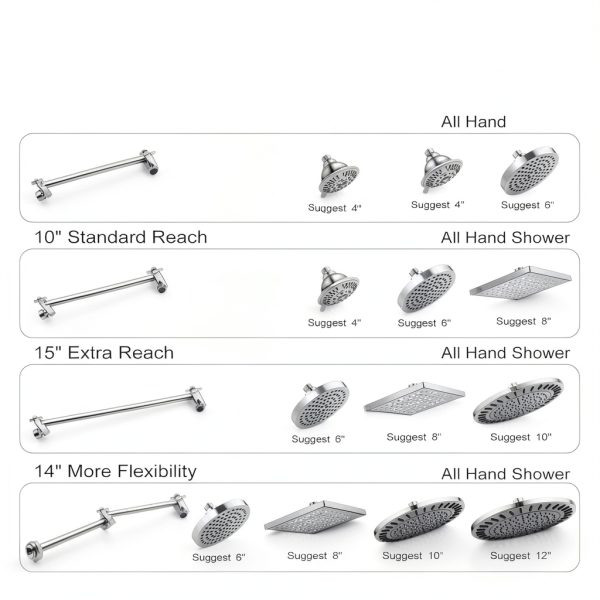 Brass Shower Arm Extension Adjustable Chrome BRIGHT SHOWERS-6