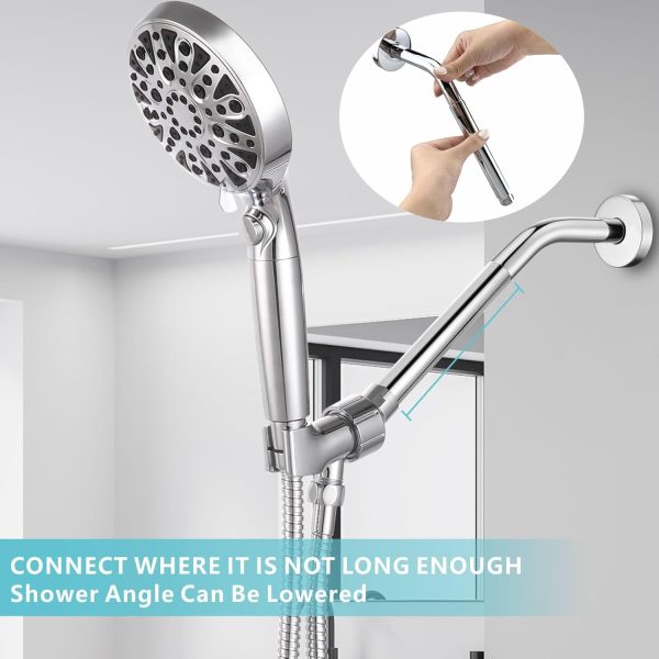 Nuodan Chrome Shower Arm 4‑10 Inch Stainless-3