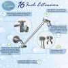 Shower Arm Extender Coeur Designs Chrome 16 Inch-3