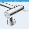 Hibbent Shower Arm Extension Adjustable Height Chrome Finish-7