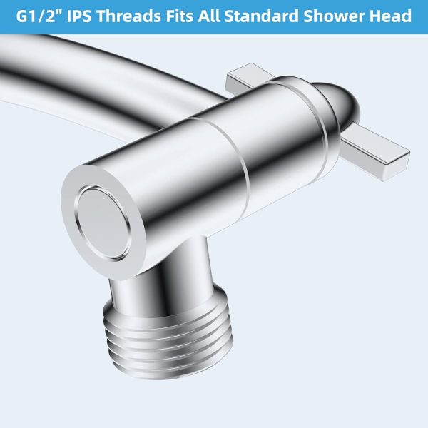 Hibbent Shower Arm Extension Adjustable Height Chrome Finish-7