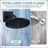 Lounsweer Black Shower Arm Flange Stainless Steel Wall Mount-3