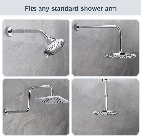 BRIGHT SHOWERS Shower Arm Extension Chrome Stainless Steel-2