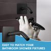 Lounsweer Black Shower Arm Flange Stainless Steel Wall Mount-4