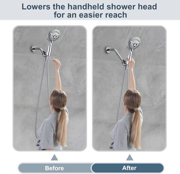 BRIGHT SHOWERS Shower Arm Extension Chrome Stainless Steel-4