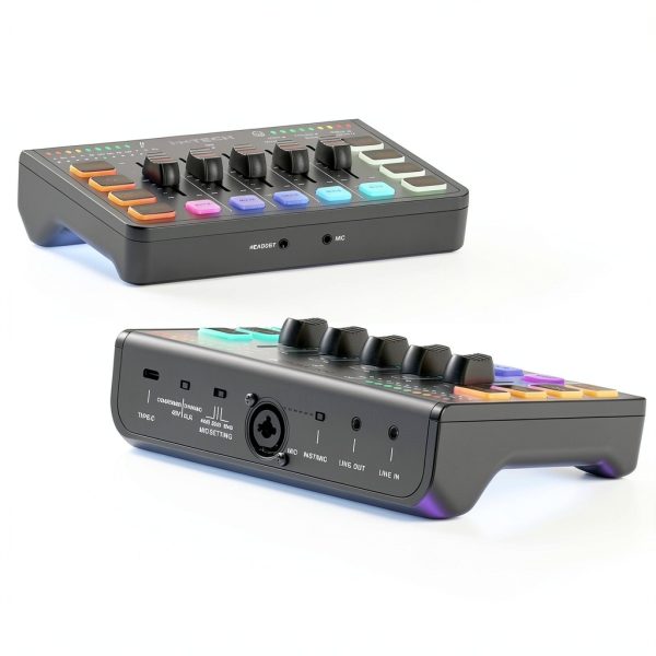 IX-MI Gaming Audio Mixer Black USB with RGB-6