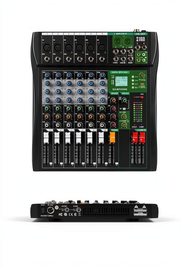 CT Audio Mixer CT60 6-Channel Bluetooth DJ Mixer with Phantom Power-7