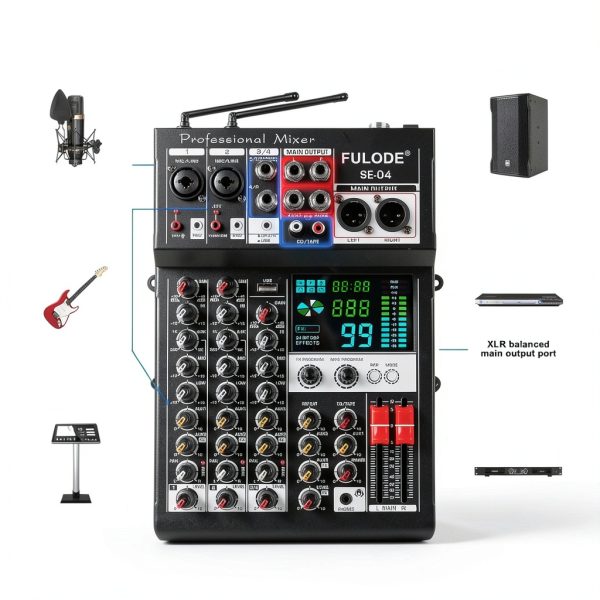 Pioneer 4-Channel DJ Mixer with Wireless Mic System-7