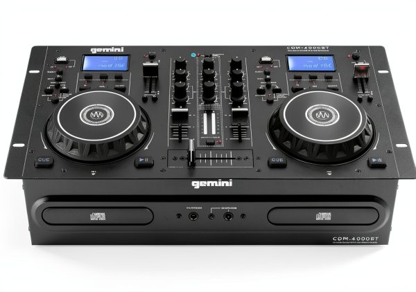 Gemini CDM-4000BT All-In-One DJ Mixer with Bluetooth Dual USB CD Decks-0