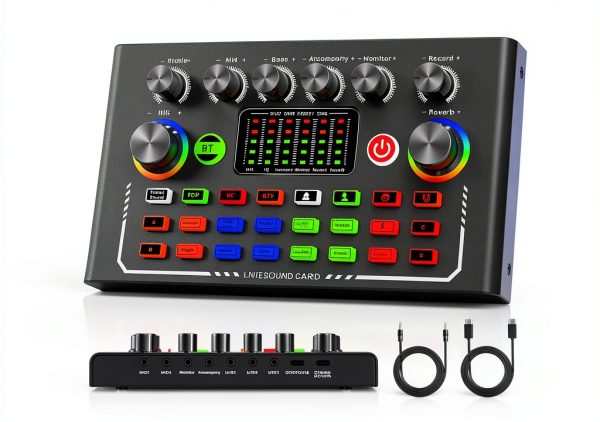 Facmogu F009 Live Sound Card Audio Mixer-0