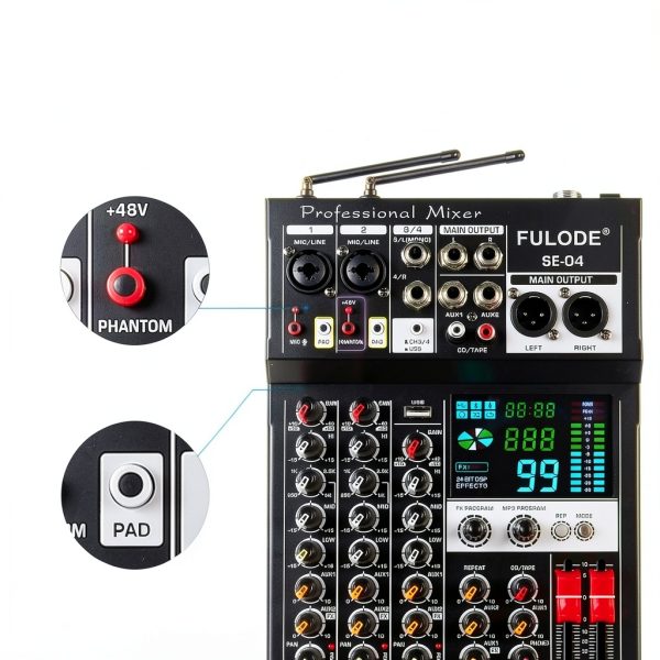 Pioneer 4-Channel DJ Mixer with Wireless Mic System-5
