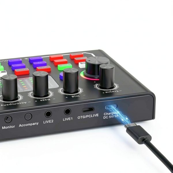 Facmogu F009 Live Sound Card Audio Mixer-6