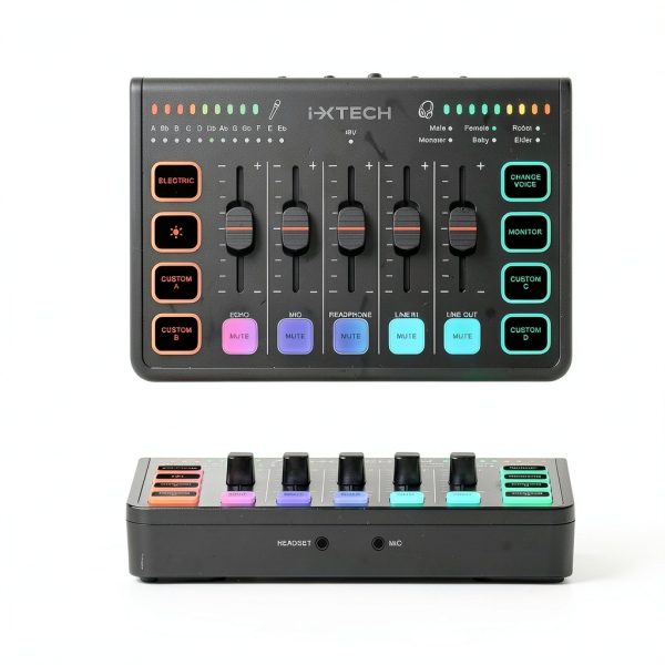 IX-MI Gaming Audio Mixer Black USB with RGB-7