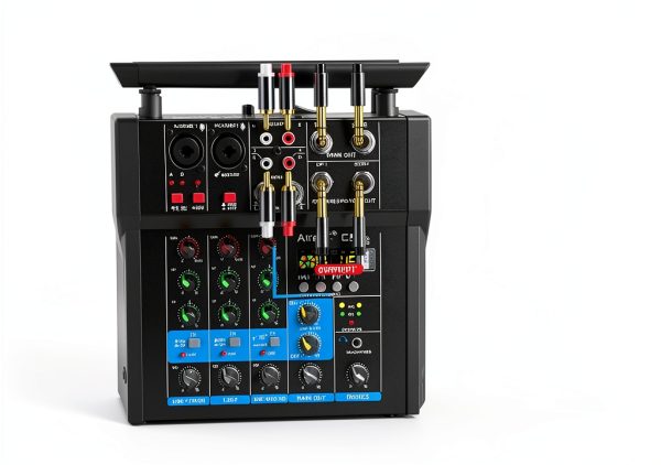 4 Channel Pro Mixer Audio with Built-In Power Amplifier-6