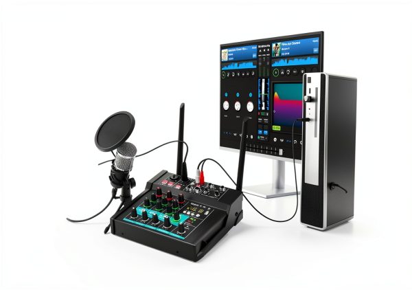 4 Channel Pro Mixer Audio with Built-In Power Amplifier-5
