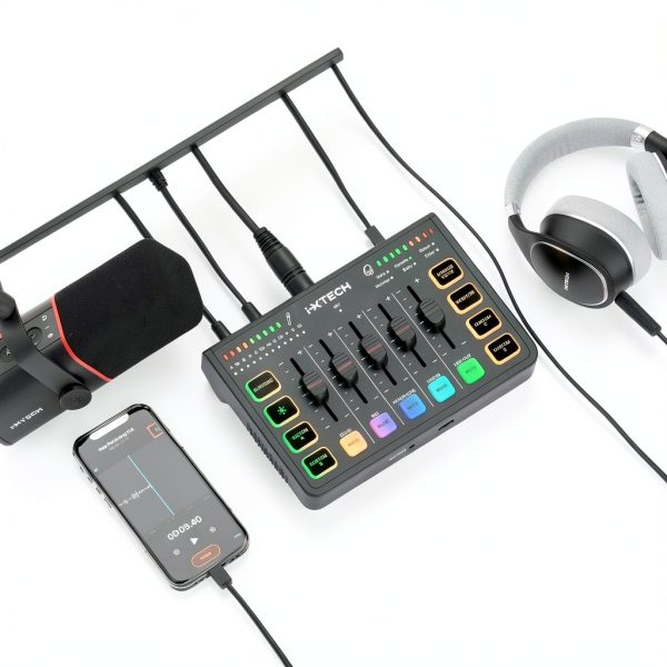 IX-MI Gaming Audio Mixer Black USB with RGB-2