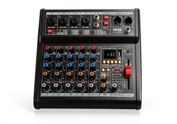 Pyle DJ Mixer PMX466 Metal Chassis with 16 Effects for DJs-0