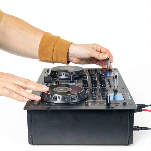 Gemini CDM-4000BT All-In-One DJ Mixer with Bluetooth Dual USB CD Decks-2