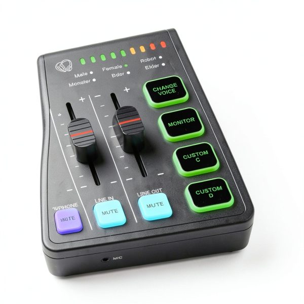 IX-MI Gaming Audio Mixer Black USB with RGB-5