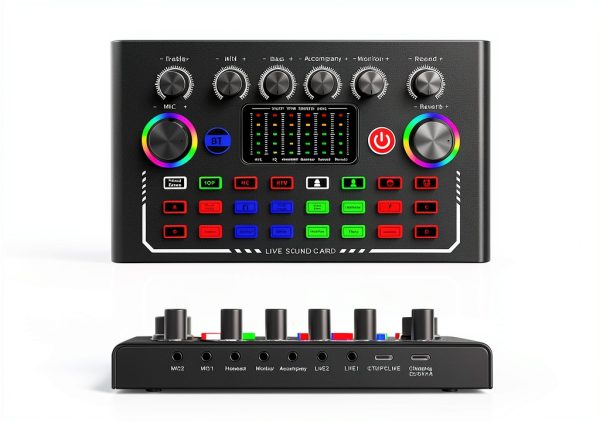 Facmogu F009 Live Sound Card Audio Mixer-7