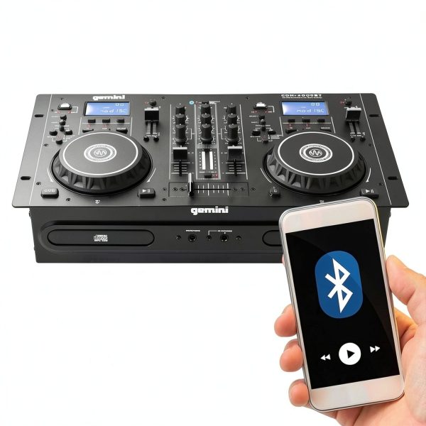 Gemini CDM-4000BT All-In-One DJ Mixer with Bluetooth Dual USB CD Decks-1