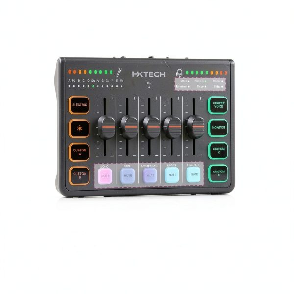 IX-MI Gaming Audio Mixer Black USB with RGB-3