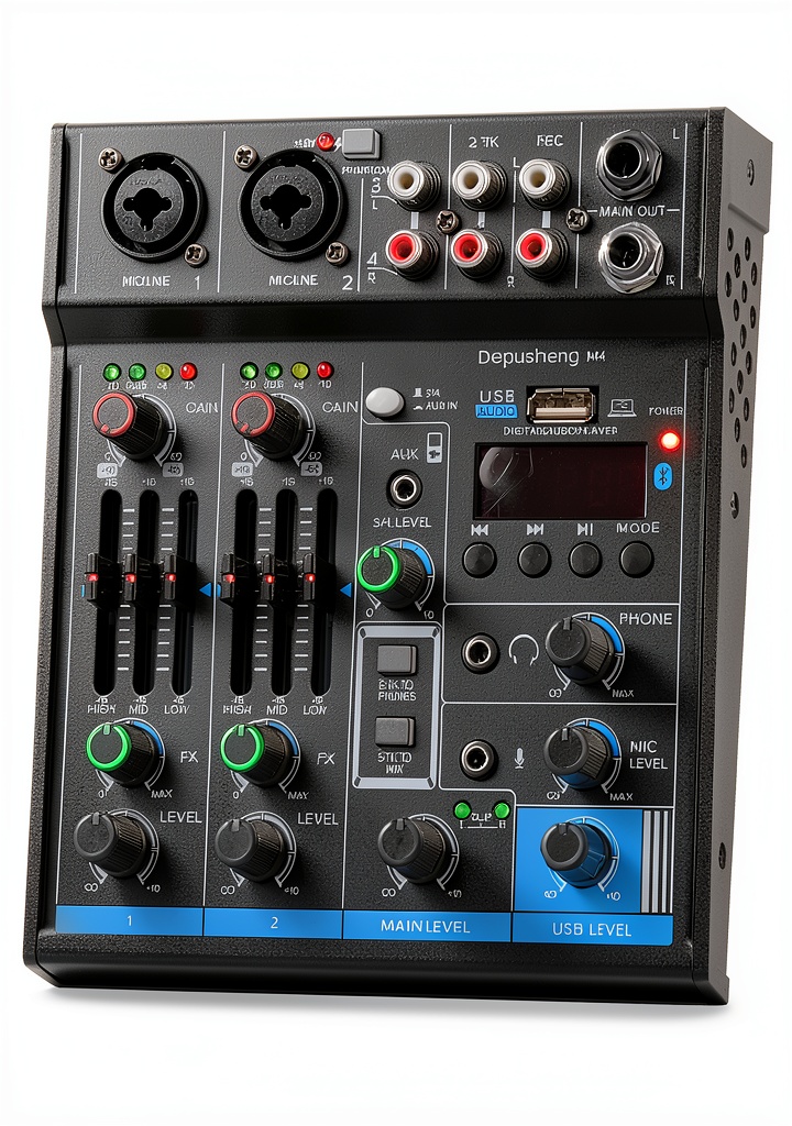 Wireless DJ Mixer with smartphone connected via Bluetooth