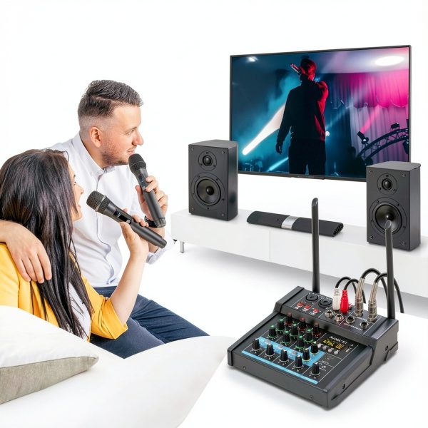 4 Channel Pro Mixer Audio with Built-In Power Amplifier-3