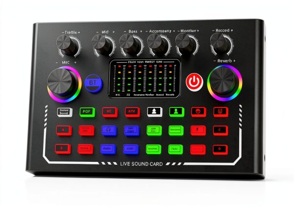Facmogu F009 Live Sound Card Audio Mixer-8