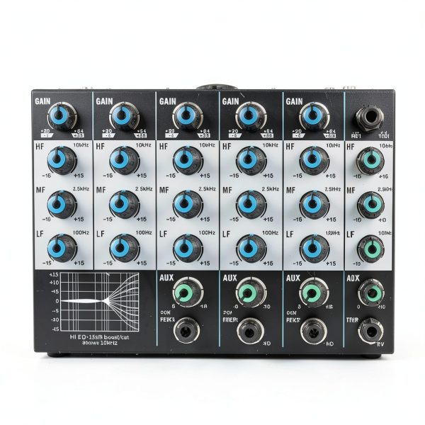 CT Audio Mixer CT60 6-Channel Bluetooth DJ Mixer with Phantom Power-5