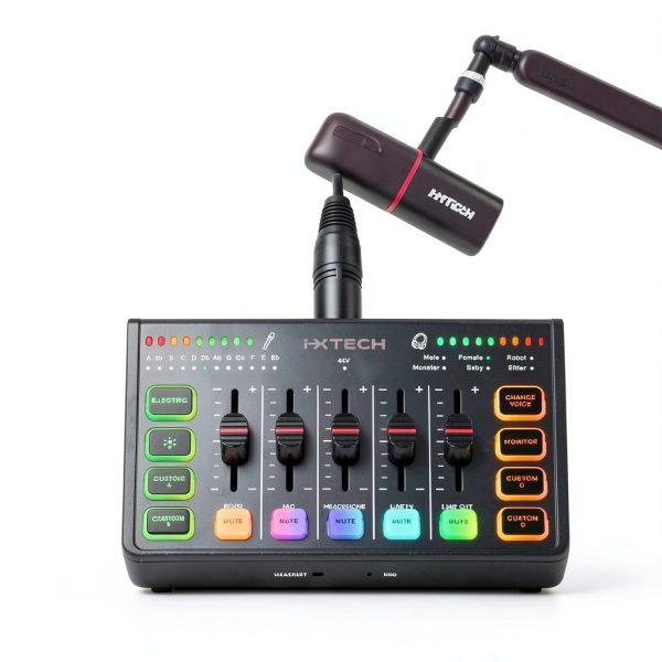 IX-MI Gaming Audio Mixer Black USB with RGB-1