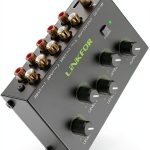 Active Audio Mixer 4‑Channel with Gold RCA and Master Volume-0