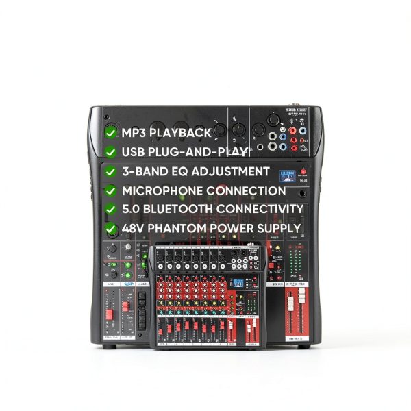 DJ Mixer CT Ultra Thin Bluetooth 8 Channel Audio Display-1