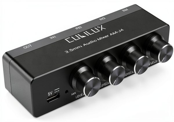 Cubilux P26 Mini Audio Mixer 4‑in‑1 Aluminum USB‑C Powered 4‑Channel-0