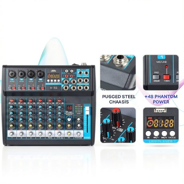 Pioneer DJ Mixer PMXU83BT 6 Channel Bluetooth Black-4