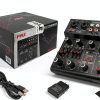 Wireless DJ Mixer Pyle 4‑Channel Audio Interface with Bluetooth USB-1