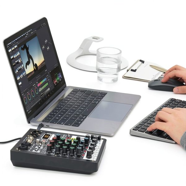Z4 DJ Mixer 4-Channel Audio Mixer with 48V Phantom Power and Bluetooth-1