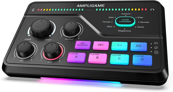 DJ Mixer StreamPro XLR Power Gaming Audio Mixer with RGB Lighting-0