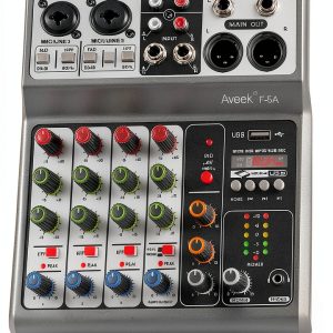 SoundPro 5 Channel Mini Mixer with Bluetooth USB and 48V Phantom-0